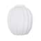 17.75" White Wide Magnesium Oxide Vase with Carved Grooves